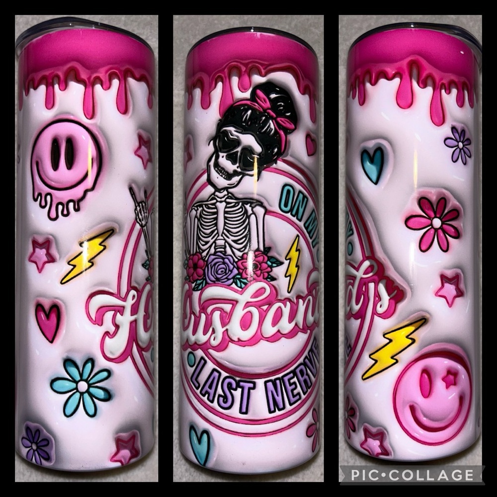 On My Husbands Last Nerve Puff 20oz Tumbler